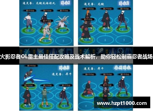 火影忍者OL雷主最佳搭配攻略及战术解析，助你轻松制霸忍者战场